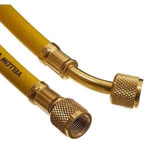 Yellow Jacket 18172 Plus II 3/8""B" Charging Hose 3/8" Straight Flare x 3/8" 45 Degree, 72", Yellow