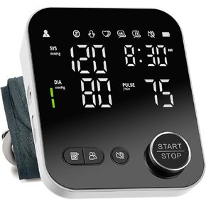 Blood Pressure Monitor Upper Arm Monitors for Home Use Adjustable 8.7"-16.5" Cuff LED Display 2x120 Memory Intelligent Voice Portable Machine with Storage Bag