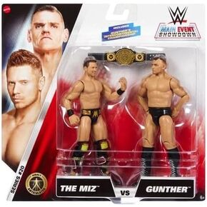 Mattel WWE Main Event Championship Showdown 2-Pack Action Figures & Accessory, Series #20 Gunther & The Miz Collectible Set