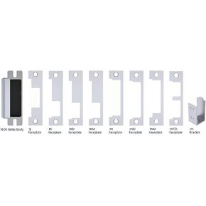 HES 1600CS Complete Pac for Latchbolt & Deadbolt Locks, Includes 8 faceplates (1J, 1K, 1KD 1KM; 1N, 1ND, 1NM, 1NTD), Satin Stainless Steel (630), Dual Voltage (12/24 VDC)