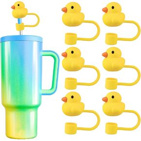 6Pcs Duck Straw Toppers Cover for Stanley Cup 40oz Tumbler Silicone Straw Covers Cap Reusable Straw Tips for 0.4inch Straws Stanley Cup Accessories