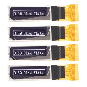 4Pcs LCD Display Module Screen SPI IIC Interface 14 LCD Display Module LCD Display Screen Pin Digital Board Accessory Set Kit 0.69in 96x16 Resolution Digital Display Screen