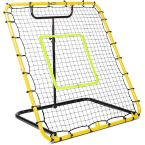 Baseball Rebounder Net - 4x4.5FT Baseball Pitchback Net for Pitching and Fielding Training, Angle Adjust Bounce Back Net