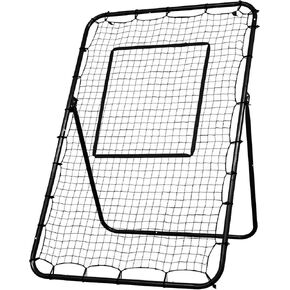 6 x 4 ft 5 Angles Adjustable Pitch Back Baseball Softball Lacrosse Volleyball Rebound Bounce Back Net with Strike Zone