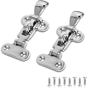 Marine Grade Boat Door Hatch Anti-Rattle Latches, Hold Down Clamp Latches, Solid Construction, Lockable, 316 Stainless Steel with Screws(2 PCS)
