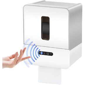 Automatic Toilet Paper Dispenser, Electric Wall Mounted Touchless Toilet Paper Holder for Bathroom, Waterproof Toilet Paper Dispenser with Night Light