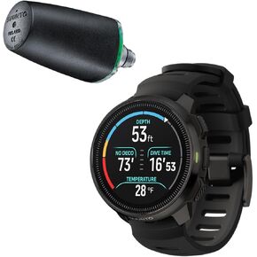 SUUNTO Ocean Dive Computer (All Black) + Tank Pod Combo, GPS Multisport Watch for Training, Underwater Route Tracking & Wireless Tank Pressure Monitor