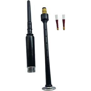 Practice Chanter for Bagpipes with 2 Free Reeds, Durable Chanter for Beginners & Intermediate Players (Black-Silver, White Tip) in Kuwait