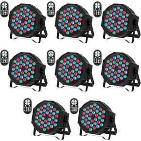 LED Par Lights 36 LED Stage Lights 7 Modes RGB DJ Lights with Sound Activated Remote and DMX Control DJ Uplighting for Birthday Party Events Wedding Christmas Stage Lighting (4 Packs)