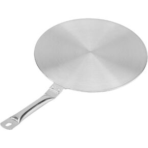 9.44inch Heat Diffuser Stainless Steel Induction Diffuser Plate for Gas/Electric/Stove, Induction Cooker Flame Guard Simmer Plate with Handle Household Supply(24cm)