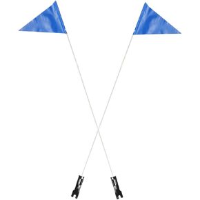Kisangel 2Sets Bike Flags With Pole Reflective Flagpole Safety Cycling Flag Bicycle Flag Kit Safety Flag Banner for Sign Warning Flag Riding