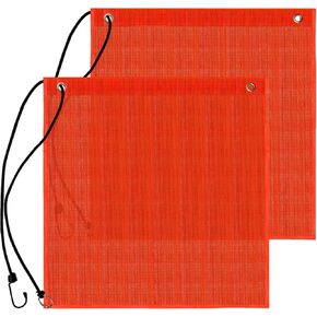 4 Pack Safety Flag for Trucks Vinyl Coated Mesh Warning Flag 18" X 18" Orange Flag with Reinforced, Grommets for Truck Trailer