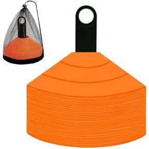 Soccer Cones (Set of 50), Agility Training Disc Cone with Carry Bag and Holder for Drilling Football Basketball Sports Field Markers,