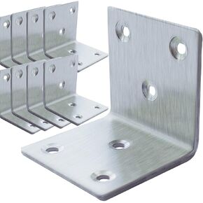 20Pcs Stainless Steel Angle Bracket, 2"x2"x2" Heavy Duty L Brackets for Wood, 50MM 2Inch Wide Corner Brackets Metal Corner Brace 90Degree L Shape Bracket for Wooden Frame Bed Furniture Bookshelf