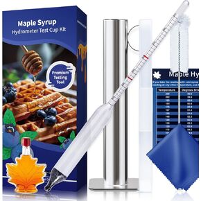 Maple Syrup Hydrometer Test Cup Kit, Hydrometer for Maple Syrup Making, Maple Syrup Hydrometer Kit with Baume and Brix Scale, Maple Syrup Supplies for Measuring Sugar Content in Syrup Sap