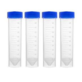 uxcell 10 Pcs 45ml Plastic Centrifuge Tubes with Screw-on Cap, Polypropylene Graduated Micro Centrifuge Tube, Self Standing, Blue, Storage Container for Beads Sample Lab