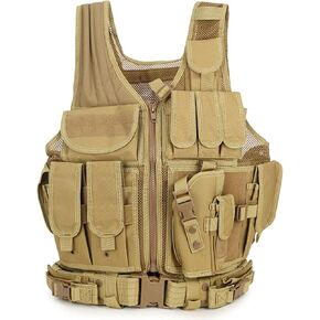 YAKEDA Tactical Outdoor CS Game Vest Adjustable Fit Adult