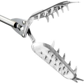 FTH Premium Stainless Steel Grabber Reacher Pickup Tool Heavy Duty Trash Picker Log BBQ Fireplace pits Snake Tongs (41 inch)