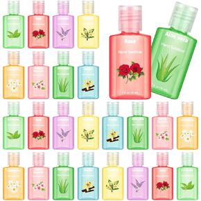 Frienda 24 Pcs Mini Hand Sanitizer Bulk Scented Hand Sanitizer Travel Size 1 Fl oz Lavender Vanilla Assorted Floral Scents Hand Sanitizers for Guest Wedding Birthday Valentine's Day Anniversary Gifts