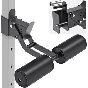 Nordic Hamstring Curl Attachment for Power Rack with 1" or 5/8" Hole, 6 Height Adjustable Leg Hold Down with Leather Surface for Home Gyms