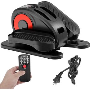 Under Desk Elliptical Machine, Mini Ellipse Leg Exerciser Electric Seated Pedal Fully Assembled Quiet Compact for Seniors Portable Stepper with Remote Control for Home