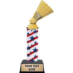 11" Custom Shuttlecock Badminton Trophies - Badminton Birdie Award Trophy Prime