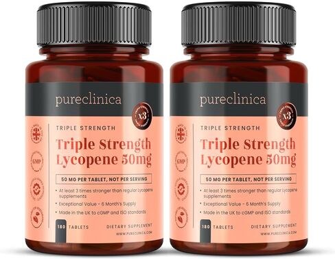 pureclinica Lycopene 50mg x 180 Tablets (6 Months Supply). 300% Strength of Regular Lycopene Tablets. in Saudi Arabia
