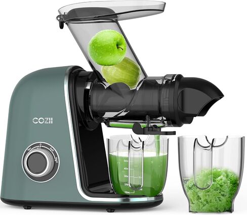 COZII Cold Press Juicer,Slow Masticating Juicer Soft/hard Mode & Quiet Motor,3.6 Inch Large Feed Chute For Vegetable and Fruit,Easy to Clean 150W Juice Machines,Dishwasher Safe,High Juice Yield in Saudi Arabia