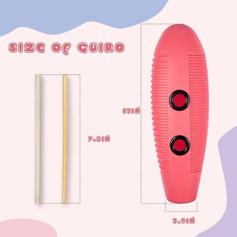 Soulmate Guiro Instrument 3.9"x13" Fish Shaped Latin Percussion Instrument with 2 Scrapers Guiro Shaker Musical Training Tool for Beginners and Live Performanc Professional Band Accompaniment, Pink in Saudi Arabia