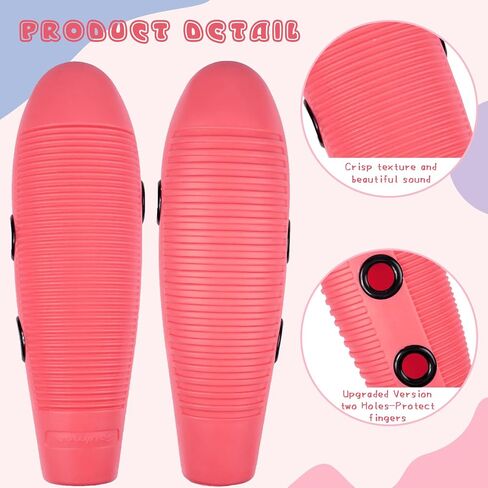 Soulmate Guiro Instrument 3.9"x13" Fish Shaped Latin Percussion Instrument with 2 Scrapers Guiro Shaker Musical Training Tool for Beginners and Live Performanc Professional Band Accompaniment, Pink in Saudi Arabia
