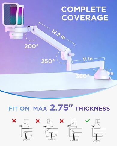 InnoGear USB Gaming Microphone Set, Noise Cancellation Condenser Mic with Boom Arm RGB Mute Headphones Jack for Streaming Podcasting Recording Vocal PC Computer YouTube Discord PS4 PS5, Black in Saudi Arabia