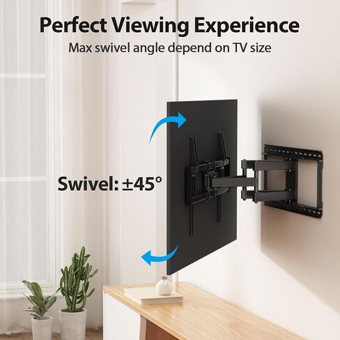 32-90" Full Motion Sliding TV Wall Mount, Fits 16" 18" 24" Wood Studs, Wall Mount TV Bracket with Smooth Swivel, Tilt, Extension, Holds up to 150lbs, Max VESA 600x400mm, Fit Most 75 85 86 TVS in Saudi Arabia