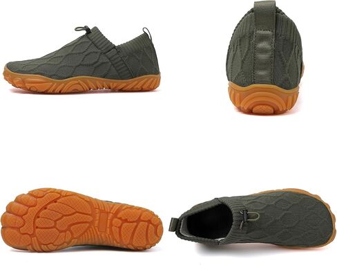 Men's Wide Toe Box Barefoot Shoes Slip-On Running Sneakers Trail-Runners Zero Drop Sole Walking Shoes in Saudi Arabia