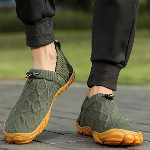 Men's Wide Toe Box Barefoot Shoes Slip-On Running Sneakers Trail-Runners Zero Drop Sole Walking Shoes in Saudi Arabia