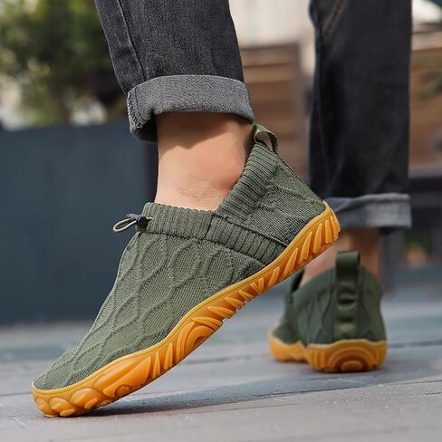 Men's Wide Toe Box Barefoot Shoes Slip-On Running Sneakers Trail-Runners Zero Drop Sole Walking Shoes in Saudi Arabia
