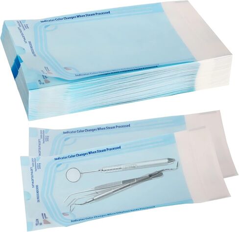 200 3.5" x 5.25" Sterilization Pouch Self Sealing Autoclave Bags for Dental, Tattoo Nail Art Instruments in Saudi Arabia