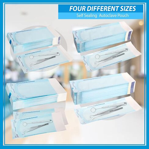 200 3.5" x 5.25" Sterilization Pouch Self Sealing Autoclave Bags for Dental, Tattoo Nail Art Instruments in Saudi Arabia