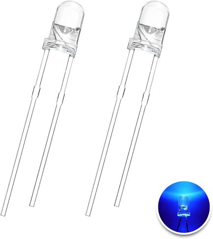 100pcs Super Bright 5mm LED Diode Lights Assortment 5 Colors x 20pcs Diodes (Clear Transparent Lens) Assorted Kit White Red Yellow Green Blue in Saudi Arabia