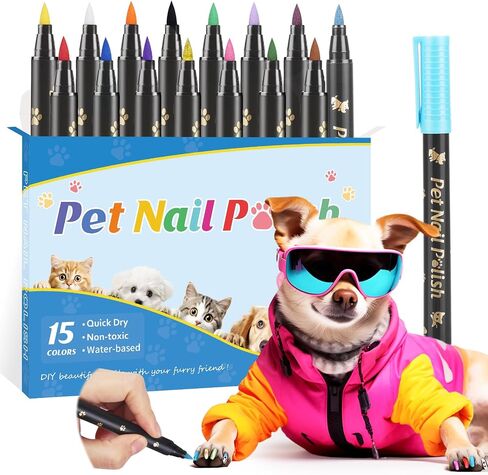 Christmas Dog Nail Polish Pens Quick Dry,Christmas Special Packaging,12 Colors Safe Dog Nail Polish Set to DIY Pretty Nails, Ideal Gifts for Dogs Cats Light Dark Nails,Odorless, Non-Toxic,Water-Based in Saudi Arabia