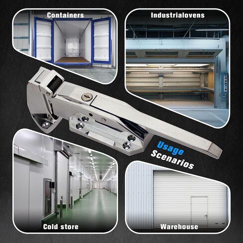 Walk in Cooler Door Handle,Freezer Door Handle, Walk in Cooler Door Closer Complete Latch Kit, Offset -1/5 In-3/5 in (Silver, 1/5 In-3/5 in(Offset)) in Saudi Arabia