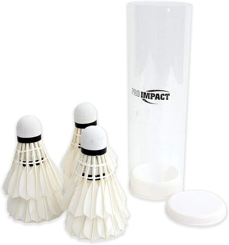 Pro Impact Badminton Racket Set - Aluminum Head with Steel Shaft - Includes Lightweight Rackets & Feather Shuttlecocks with Carrying Case - Outdoor Games for Adults and Family in Kuwait
