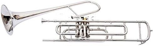 مصنوع من النحاس المطلي بالكروم من ترومبون Bb مع حافظة + Mp فضي in Kuwait