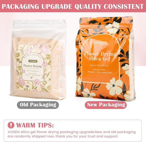VOISEN Silica Gel Flower Drying, 5LBS Silica Gel for Drying Flowers,Color Indicating Flower Preservation Kit Contains Flowers Desiccant, Brush, Gloves, 6.7 L Plastic Box in Kuwait