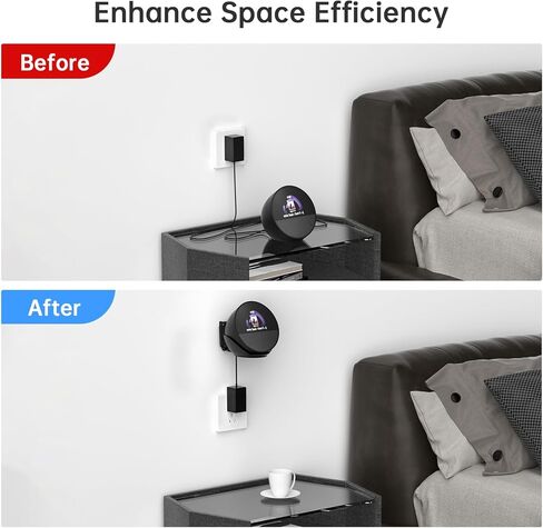 White Wall Mount Holder for All-New Amazon Echo Spot 2024, Amazon Echo Spot (2024 Release) Stand Bracket, Echo Spot Stand, Wall Bracket, Wire Organizer, Accessories in Saudi Arabia