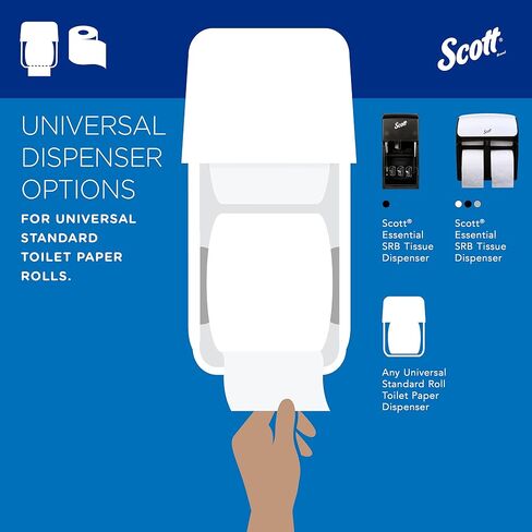 Scott® Professional Standard Roll Bulk Toilet Paper (48040), 2-Ply, Elevated Design, White, Individually wrapped rolls (550 Sheets/Roll, 40 Rolls/Case, 22,000 Sheets/Case) in Kuwait