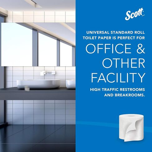 Scott® Professional Standard Roll Bulk Toilet Paper (48040), 2-Ply, Elevated Design, White, Individually wrapped rolls (550 Sheets/Roll, 40 Rolls/Case, 22,000 Sheets/Case) in Kuwait