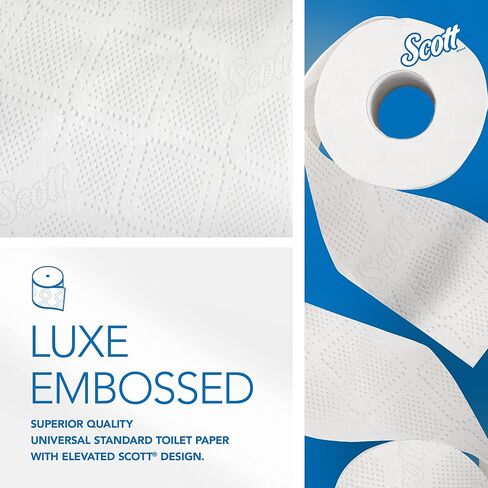 Scott® Professional Standard Roll Bulk Toilet Paper (48040), 2-Ply, Elevated Design, White, Individually wrapped rolls (550 Sheets/Roll, 40 Rolls/Case, 22,000 Sheets/Case) in Kuwait