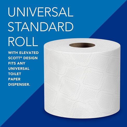 Scott® Professional Standard Roll Bulk Toilet Paper (48040), 2-Ply, Elevated Design, White, Individually wrapped rolls (550 Sheets/Roll, 40 Rolls/Case, 22,000 Sheets/Case) in Kuwait