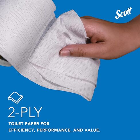 Scott® Professional Standard Roll Bulk Toilet Paper (48040), 2-Ply, Elevated Design, White, Individually wrapped rolls (550 Sheets/Roll, 40 Rolls/Case, 22,000 Sheets/Case) in Kuwait