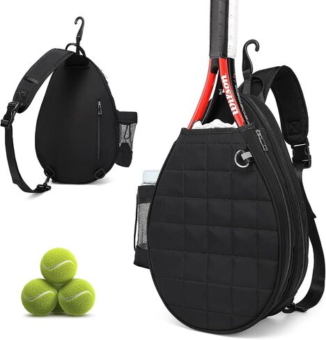 Tennis Bag, Quilted Tennis Backpack Holds 2 Rackets, Waterproof Crossbody Sling Pickleball Bags for Women, Men and Youth in Kuwait